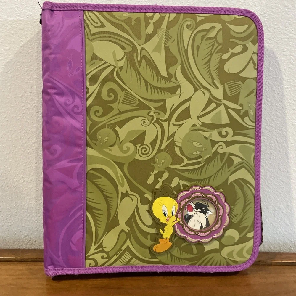 Looney Tunes‎ Tweety Bird Trapper Keeper Style Zippered Binder Rubber Frame